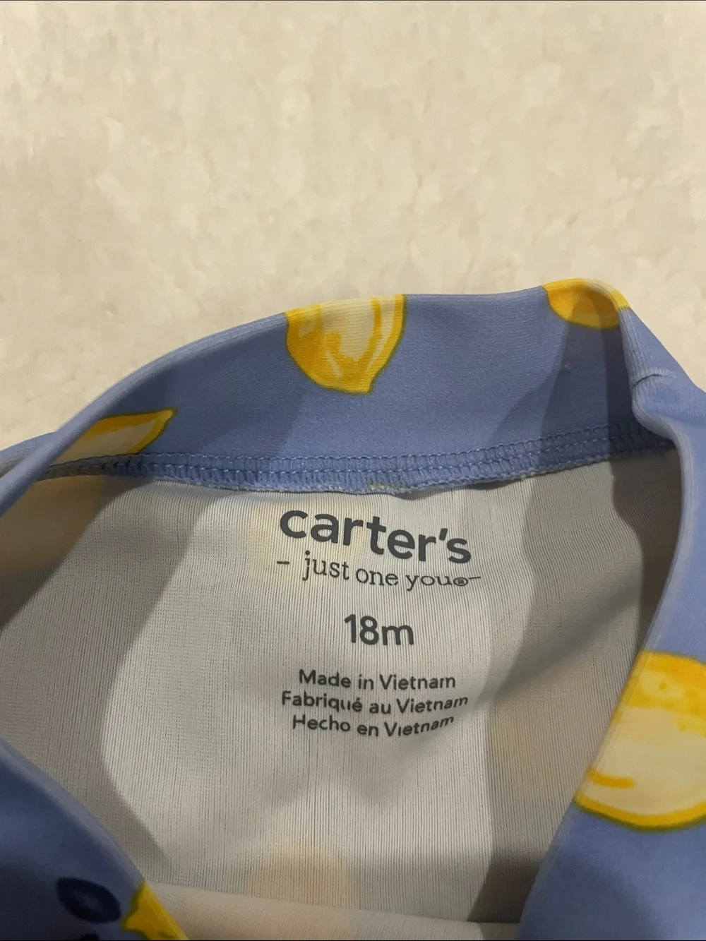 Carter's Lemon Long Sleeve 2 Piece Swim Suit